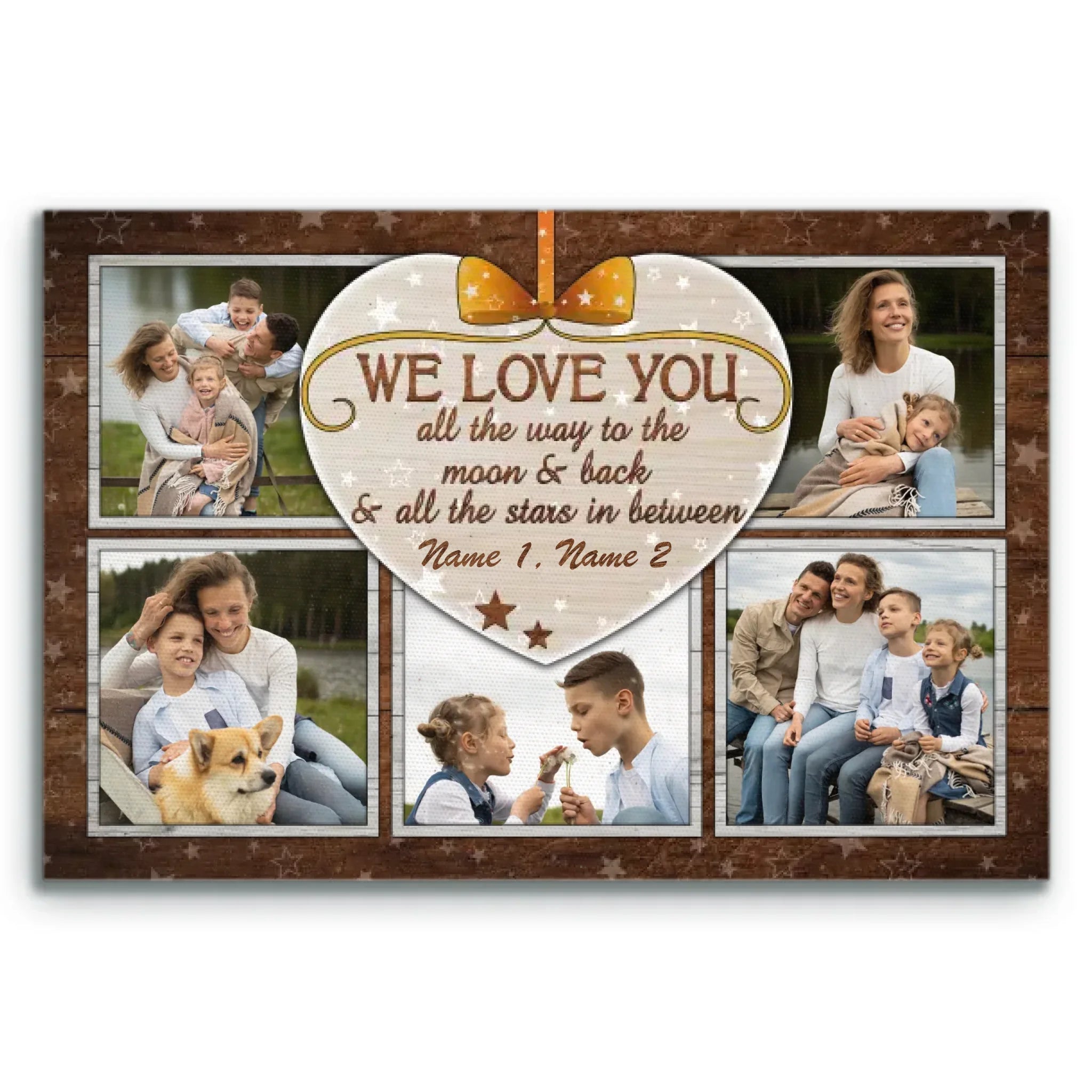 Mother Personalized Canvas Prints - Custom Photo & Text - 5 Sizes - Gift For Mom, We Love You, All The Way To The Moon & Back - Dem Canvas 商品缩略图