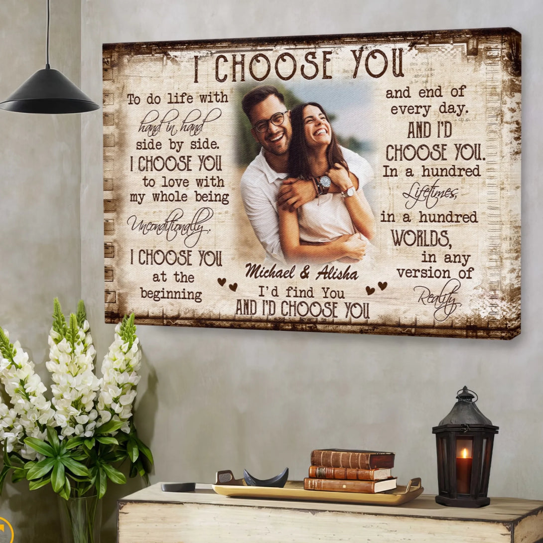 Couple Personalized Canvas Prints - Custom Photo & Text - 5 Sizes - An ...