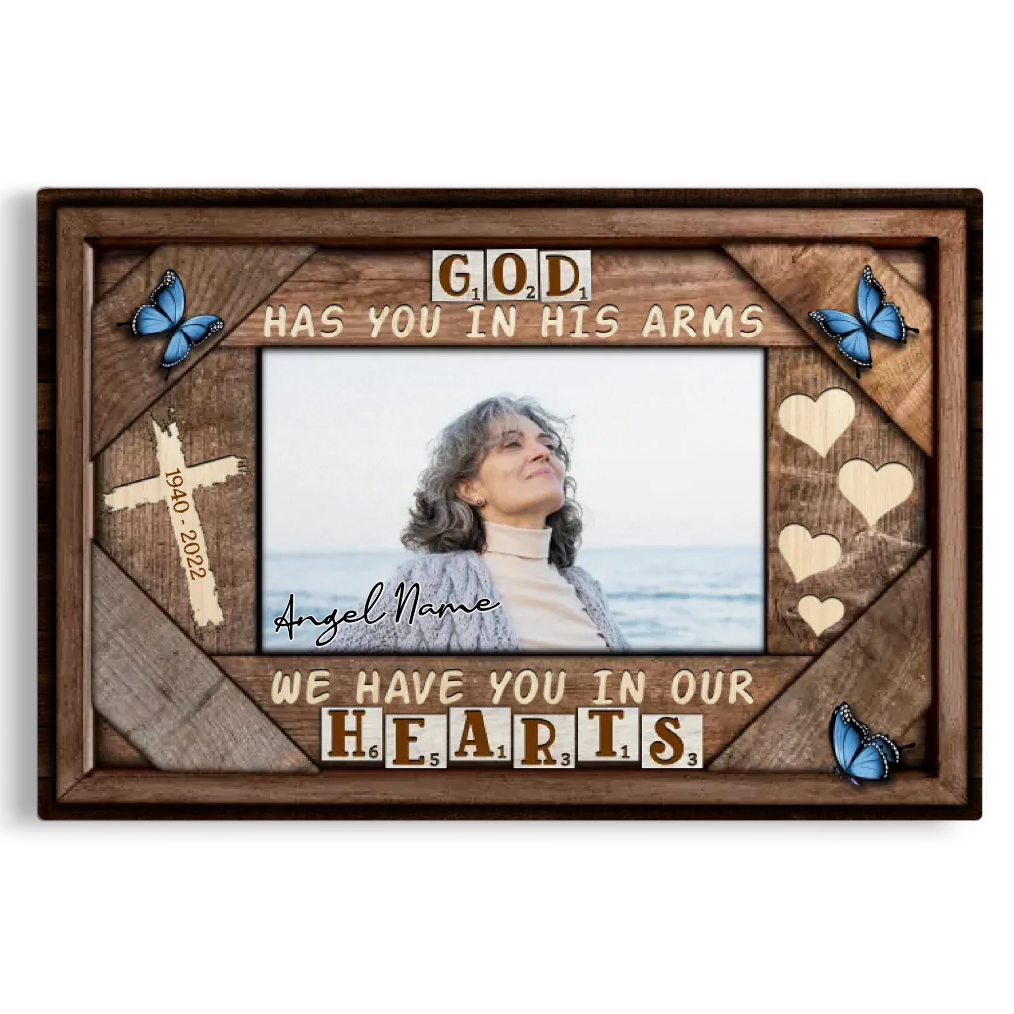 Personalized Canvas Prints Custom Photo, Sympathy Gifts, Remembrance, Memorial Gifts, Gifts, God Have You In His Arms Dem Canvas 商品缩略图